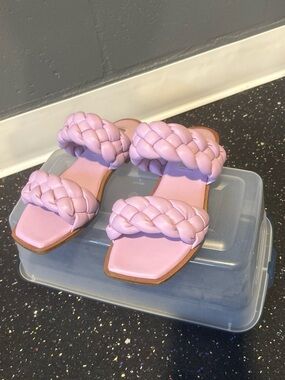 Steve Madden  Double-Strap lavender Slide Sandals